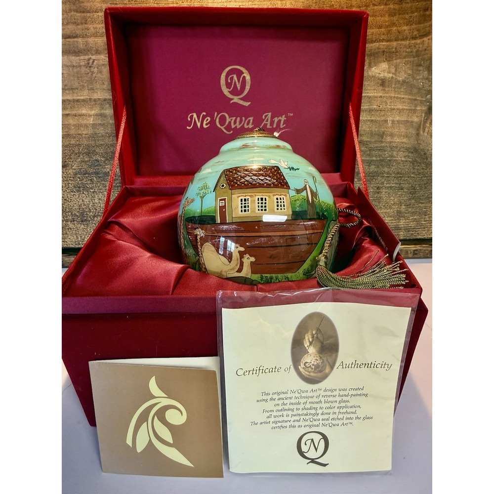 Ne' Qwa Art Noak's Ark Jumbo Ornament by  Warren Kimble Christmas VTG COA Rare